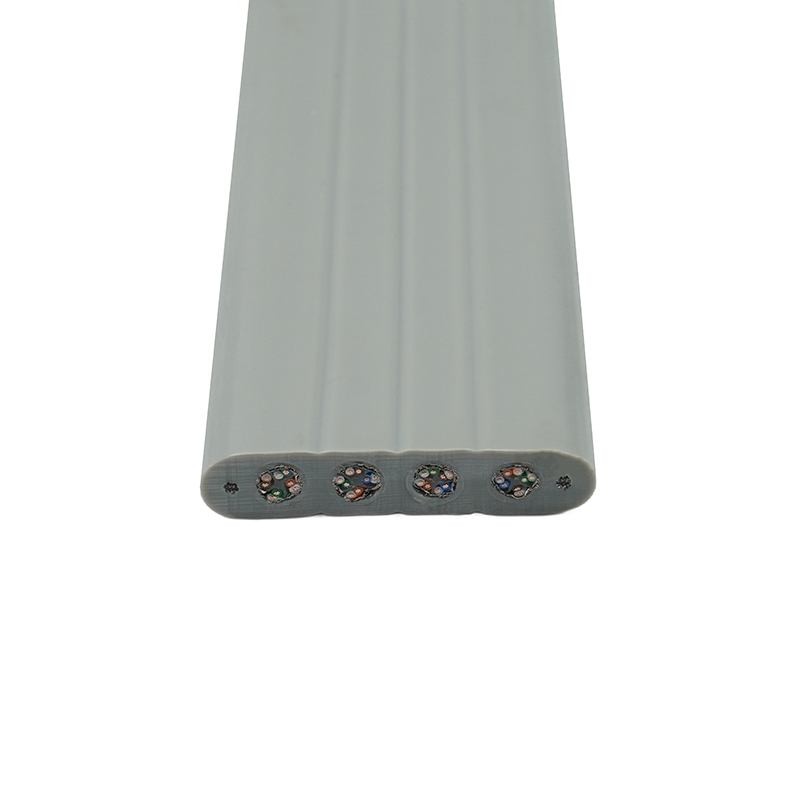 Felvonó lapos kábel acélhuzallal és 4 Cat6 patch kábellel