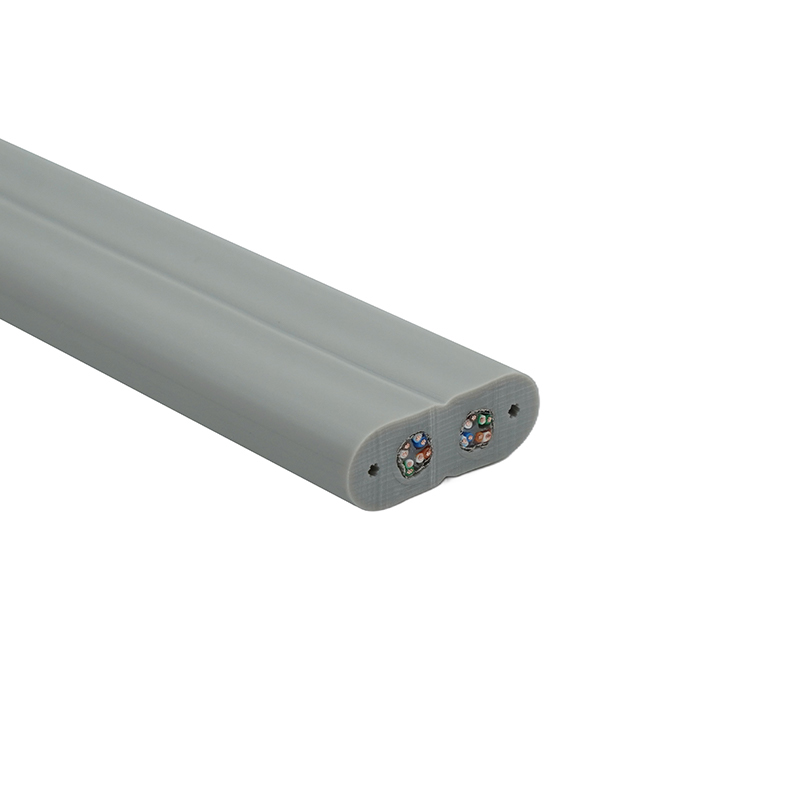 Felvonó lapos kábel acélhuzallal és 2 Cat6 patch kábellel